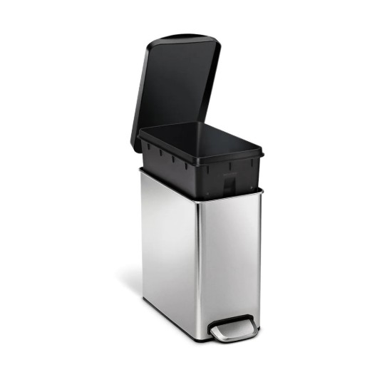 Cos de gunoi cu pedala, 10 L, inox, Brushed - simplehuman