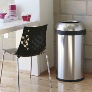 Cos de gunoi rotund, fara capac, 80 L, inox, Brushed - simplehuman