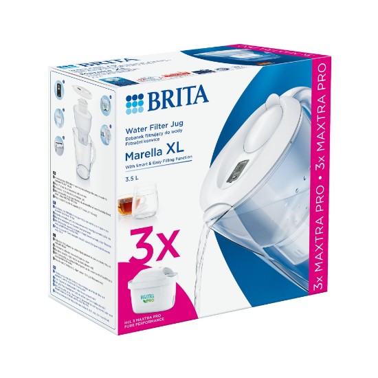 Starter pack BRITA Marella XL 3,5 L (white) + 3 filtre Maxtra PRO