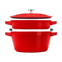 Set 2 vase de gatit Cocotte, 24cm, fonta, Cherry - Staub