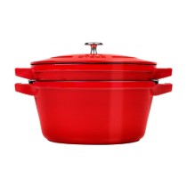 Set 2 vase de gatit Cocotte, 24cm, fonta, Cherry - Staub