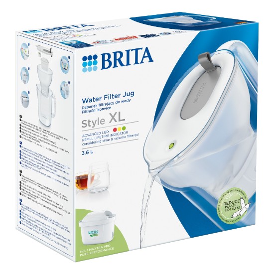Cana filtranta BRITA Style XL 3,6 L Maxtra PRO (grey)