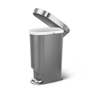 Cos de gunoi Slim, cu pedala, 40 L, plastic, Grey - simplehuman