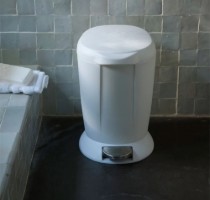 Cos de gunoi rotund, 6 L, Alb  - simplehuman