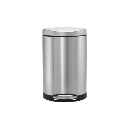 Cos de gunoi cu pedala, semi-rotund, 10 L, inox - simplehuman