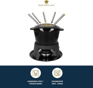 Set fondue 8 piese, fonta, Negru - MasterClass