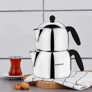 Ceainic turcesc dublu, inox, 0,7L/1,4L, "Orbit" - Korkmaz