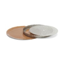 Forma tarta perforata cu hartie copt inclusa, inox, 28 cm - de Buyer