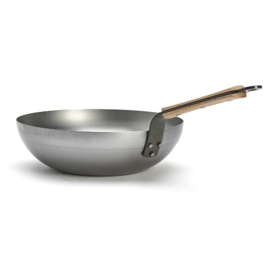 Tigaie wok rotunda, otel, 28 cm, "Mineral B Bois" - de Buyer