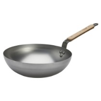 Wok rotund, otel, 28 cm, "Mineral B Bois" - de Buyer