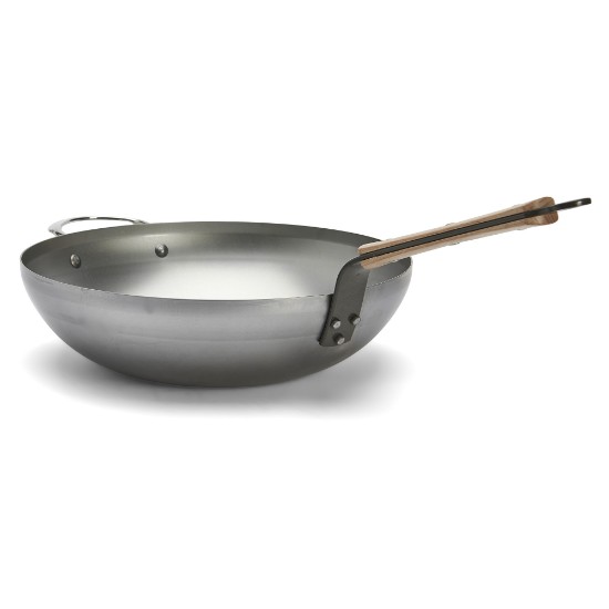 Wok rotund cu manere, otel, 32 cm, "Mineral B Bois" - de Buyer