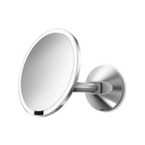 Oglinda cosmetica de perete, cu senzor, 23 cm, Polished Steel - simplehuman
