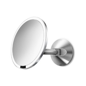 Oglinda cosmetica de perete, cu senzor, 23 cm, Polished Steel - simplehuman