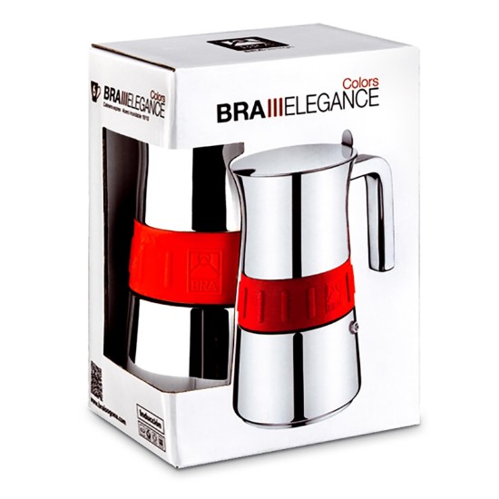 Cafetiera inox, 500ml, "Elegance", Rosu - BRA