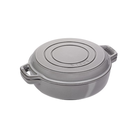 Cratita Braiser cu capac grill, fonta, 26cm/3,3L, Graphite Grey - Staub