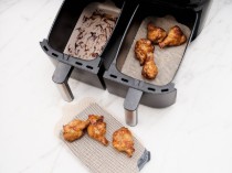 Set 4 protectii antiaderente pentru friteuza dubla AirFryer, fibra de sticla - NoStik