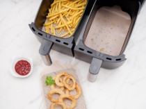 Set 4 protectii antiaderente pentru friteuza dubla AirFryer, fibra de sticla - NoStik