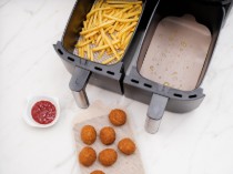 Set 4 protectii antiaderente pentru friteuza dubla AirFryer, fibra de sticla - NoStik