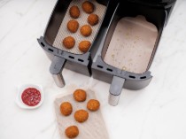 Set 4 protectii antiaderente pentru friteuza dubla AirFryer, fibra de sticla - NoStik
