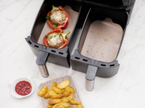 Set 4 protectii antiaderente pentru friteuza dubla AirFryer, fibra de sticla - NoStik