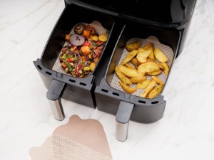 Set 4 protectii antiaderente pentru friteuza dubla AirFryer, fibra de sticla - NoStik