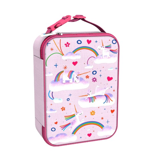 Geanta termoizolanta pentru pranz, 26,5 x 19,5 cm, Unicorn Rainbows - Ion8