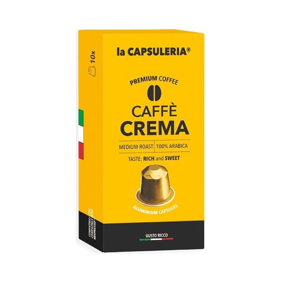 Cafea Crema, 100% Arabica, 10 capsule compatibile Nespresso - La Capsuleria