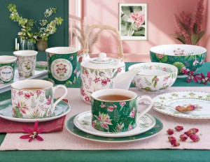 Set 2 cani portelan, 300 ml, "Botanique Chic" - Nuova R2S