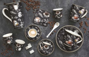 Set 4 cesti cafea, portelan, 100ml, "Barista" - Nuova R2S
