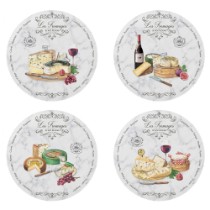 Set 4 platouri pentru branzeturi, portelan, 19 cm, "Les Fromages" - Nuova R2S