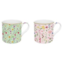 Set 2 cani portelan, 300 ml, "Meadow Flowers" - Nuova R2S