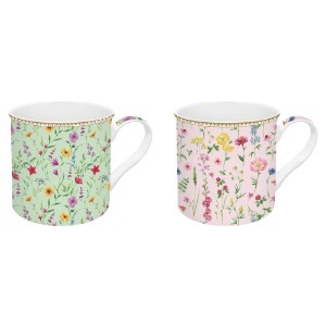 Set 2 cani portelan, 300 ml, "Meadow Flowers" - Nuova R2S