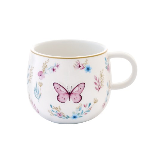 Cana portelan, 400ml, model embosat, "Fancy Garden" - Easy Life