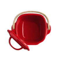 Recipient compost, ceramica, 25x20,5cm/3,25L, Burgundy - Emile Henry