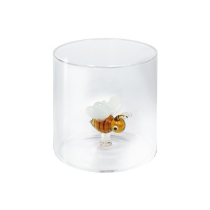 Pahar cu decoratiune in interior, sticla borosilicata, 250 ml, model albina - WD Lifestyle