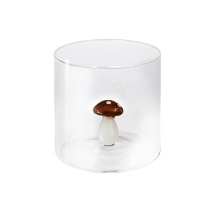 Pahar cu decoratiune in interior, sticla borosilicata, 250 ml, model ciuperca - WD Lifestyle
