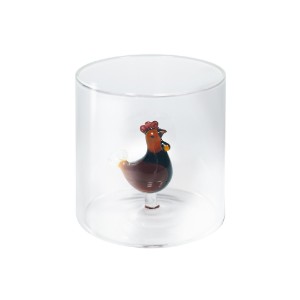 Pahar cu decoratiune in interior, sticla borosilicata, 250 ml, model cocos - WD Lifestyle