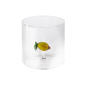 Pahar cu decoratiune in interior, sticla borosilicata, 250 ml, model lamaie - WD Lifestyle