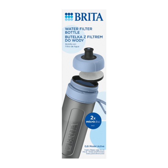 Sticla filtranta BRITA Active 600 ml (Darkblue) + 2 filtre MicroDisc