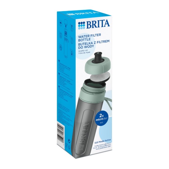 Sticla filtranta BRITA Active 600 ml (Darkgreen) + 2 filtre MicroDisc