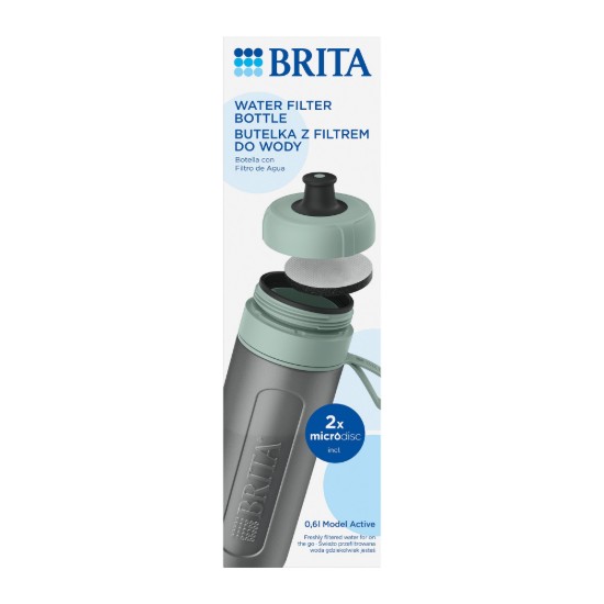 Sticla filtranta BRITA Active 600 ml (Darkgreen) + 2 filtre MicroDisc