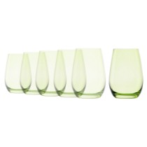 Set 6 pahare apa, sticla, 465ml, "Elements", Verde - Stolzle