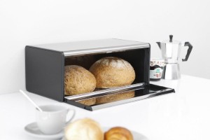 Cutie pentru paine, inox, 46,5 x 25 cm, "Fall Front", Brilliant Steel - Brabantia