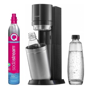 Aparat sifon Duo, cu 2 sticle incluse, Negru Metalic - SodaStream