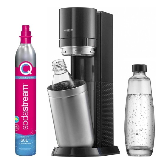 Aparat sifon Duo, cu 2 sticle incluse, Negru Metalic - SodaStream