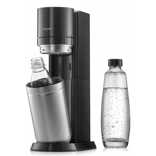 Aparat sifon Duo, cu 2 sticle incluse, Negru Metalic - SodaStream