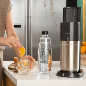 Aparat sifon Duo, cu 2 sticle incluse, Negru Metalic - SodaStream
