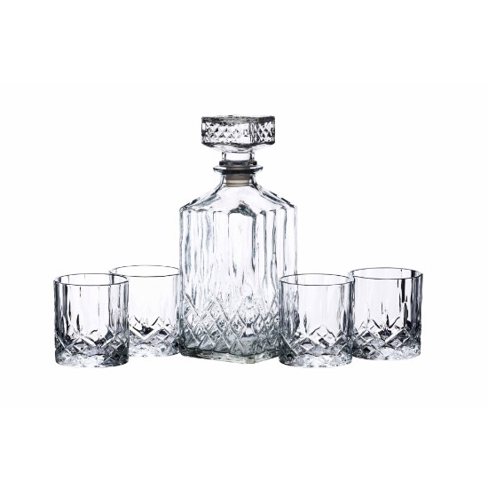 Set decantor si pahare whisky, 5 piese, sticla - Kitchen Craft