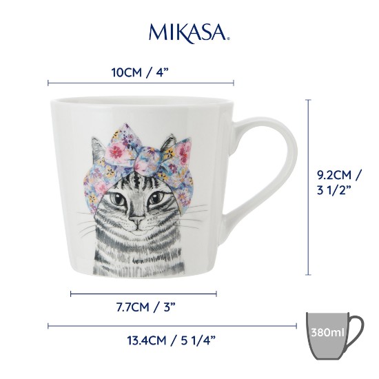 Cana portelan, 380ml, model pisica - Mikasa