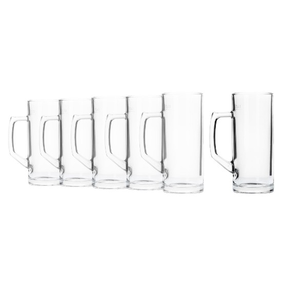 Set 6 pahare bere, sticla, 485ml, "Reno" - Borgonovo